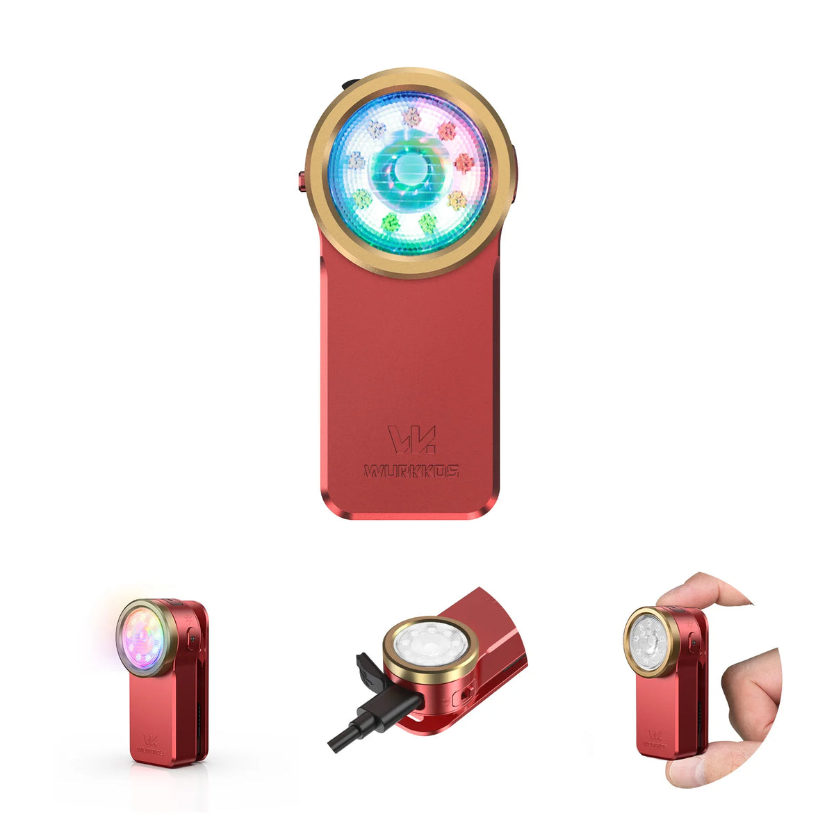 Mini Lampe de Poche Clip 680lm, Rechargeable USB | Spot/Flood, RGB, Aimant, 8 Modes