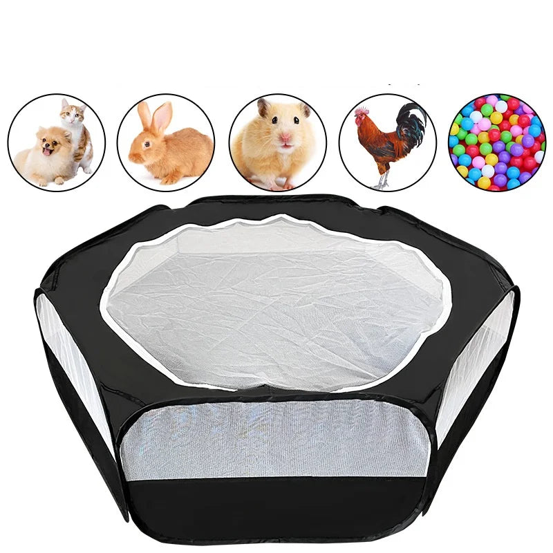 Cage Portable Transparente pour Petits Animaux – Tente Pliable pour Chien, Hamster, Lapin et Cochon d'Inde