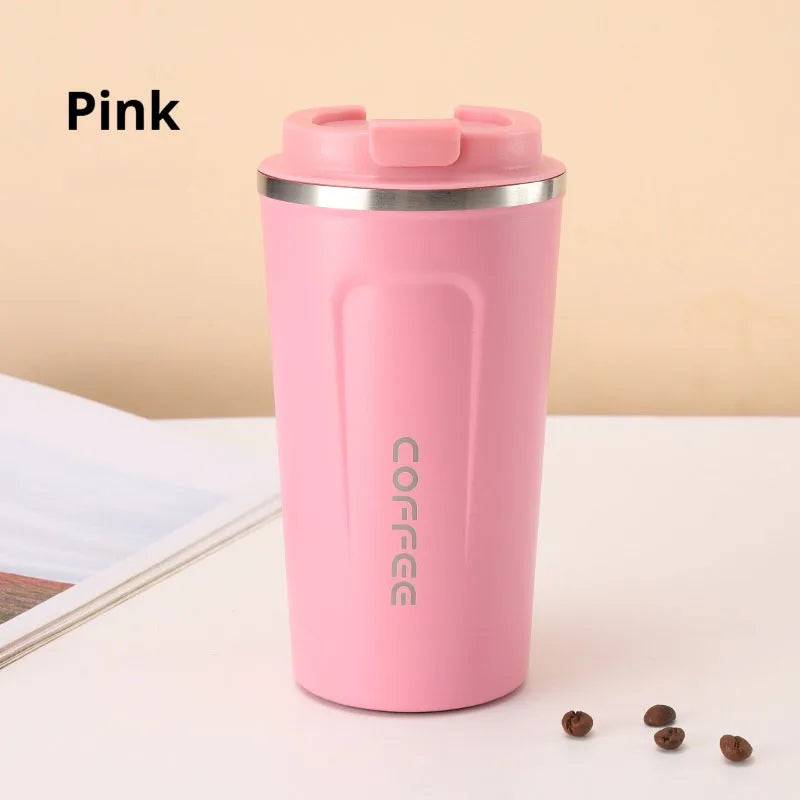 Mug Thermos Isotherme en Inox 380/510 ml – Tasse de Voyage pour Café, Sports Outdoor, Chaud & Froid