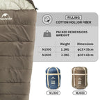 Sac de Couchage MJ300 -1°C Léger MJ600 -12°C Momie – Camping, Randonnée, Alpinisme, Printemps Automne Hiver