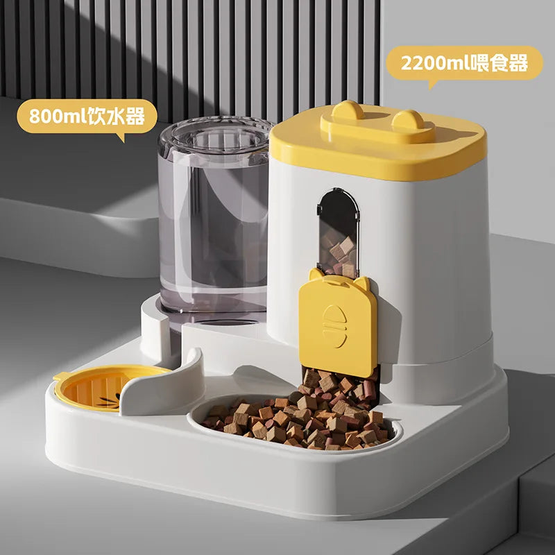 Gamelle Anti-Déversement avec Fontaine Intégrée pour Chat et Chien