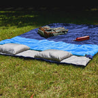 Sac de Couchage Double – Pour 2 Personnes – 2 Oreillers Gonflables Inclus – Camping, Voyage – 220x150cm