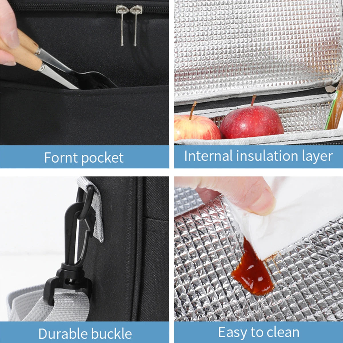 Sac Repas Isotherme Grande Capacité – Poignée & Bandoulière, Imperméable, Multifonction