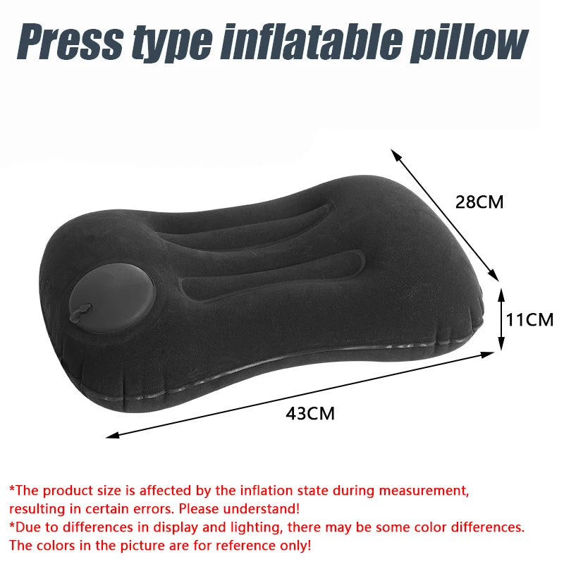 Oreiller Gonflable de Camping – Ultra-Léger, Portable, Soutien Nuque & Lombaires – Randonnée & Voyage