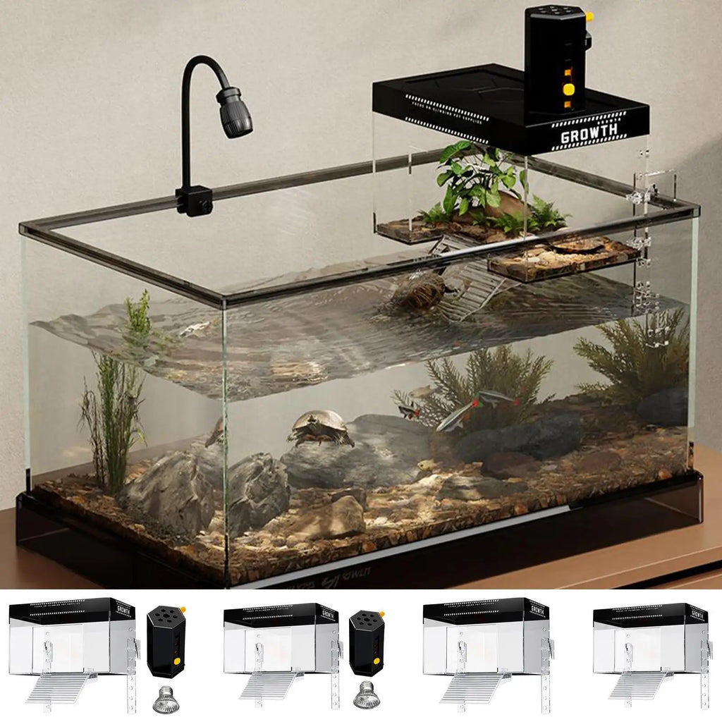 Zone de Bain de Soleil pour Tortue avec Rampe – Plateforme sur Aquarium, Repos Reptile, Habitat Tortue