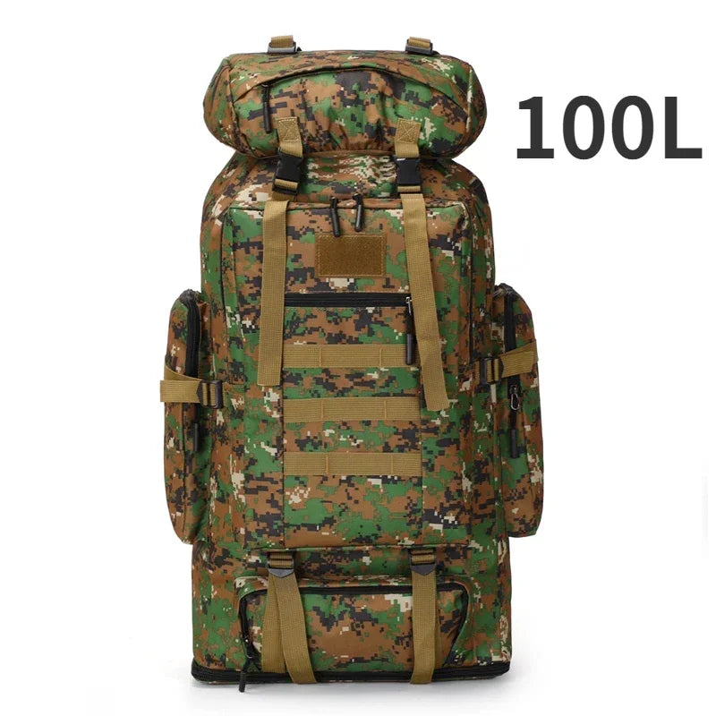 Sac à Dos Alpinisme 80L/100L – Tactique, Grande Capacité, Randonnée, Camping, Voyage