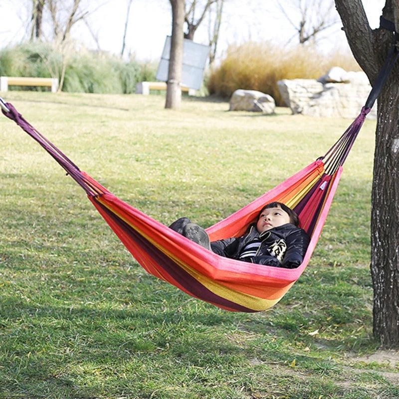 Hamac en Toile Simple Épais – Portable, Balancelle Suspendue – Camping, Randonnée, Loisirs Outdoor