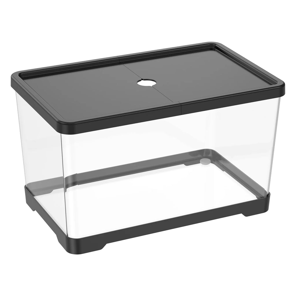 Aquarium Transparent Rectangulaire avec Couvercle – Bureau ou Maison, Plantes Aquatiques, Décoration Intérieure