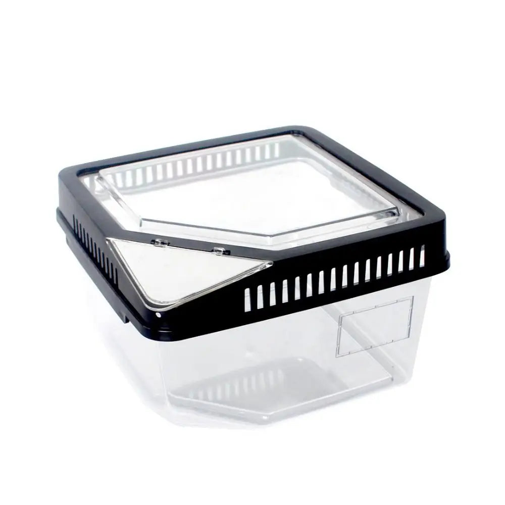 Boîte Transparente Anti-Évasion pour Reptiles – Terrarium en Plastique avec Couvercle Rabattable pour Lézards, Escargots et Petits Reptiles