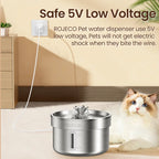 Fontaine à eau ROJECO en acier inoxydable pour chats et chiens – Distributeur automatique intelligent, accessoires animalerie