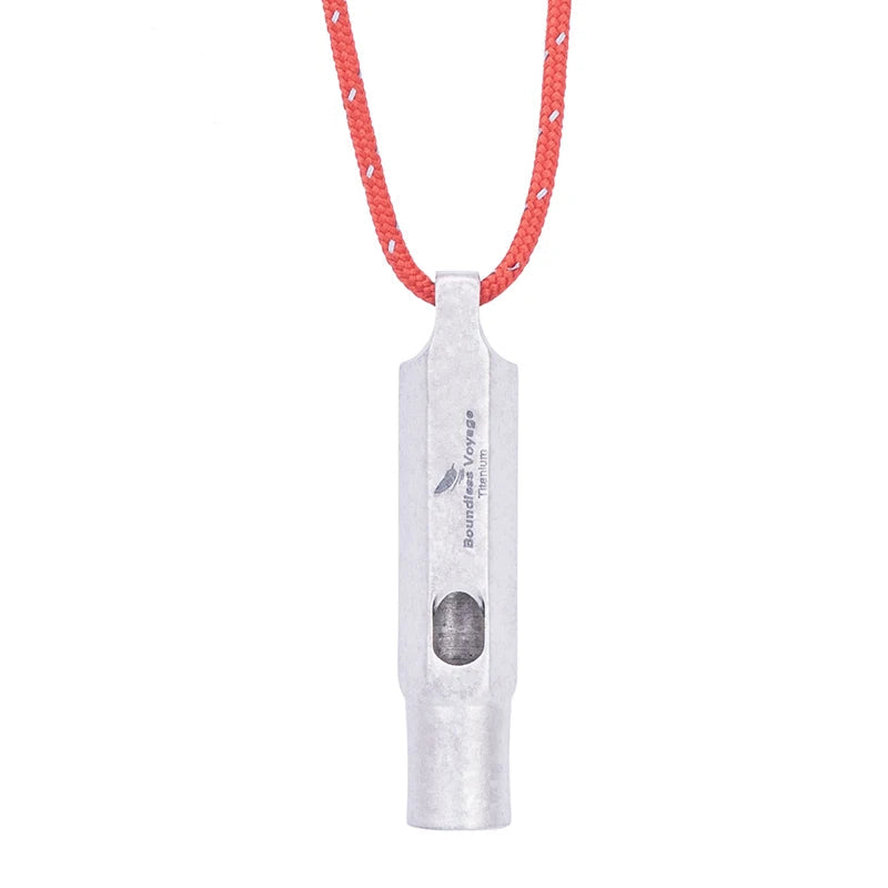 Sifflet en Titane – Sifflet de Survie et Sécurité avec Cordon, Puissant, Sport & Porte-clés Ti9015O