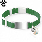 Collier Chat Élastique Personnalisé – Gravure Gratuite, Plaque ID, Clochette & Breloque Lune Anti-Fugue