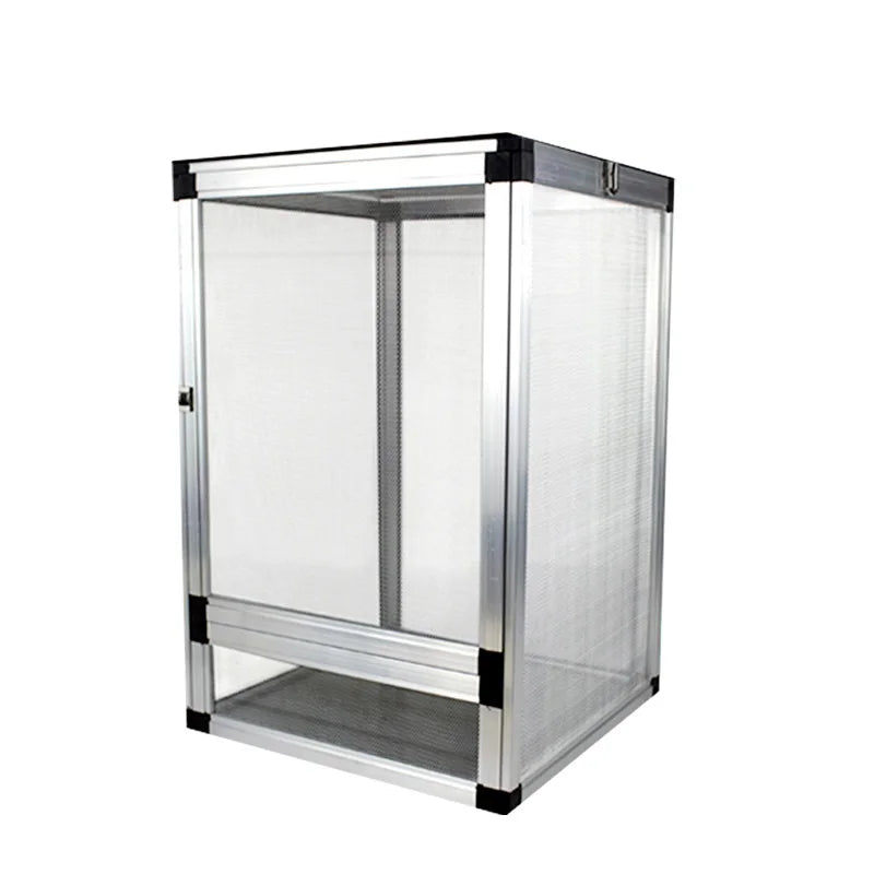 Terrarium Démontable pour Reptiles – Cage à Air en Aluminium avec Porte Frontale et Vue Complète pour Lézards et Caméléons