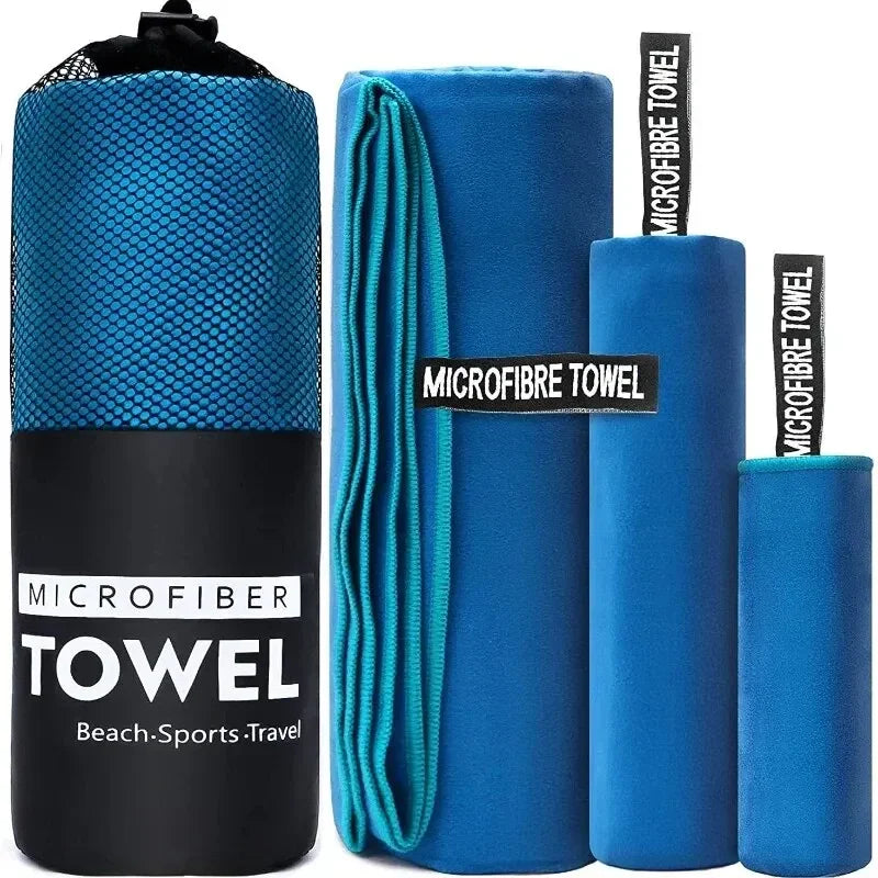 Serviette de Sport à Séchage Rapide 40x80 cm – Bleu, Vert, Orange – Natation, Gym, Camping, Plage