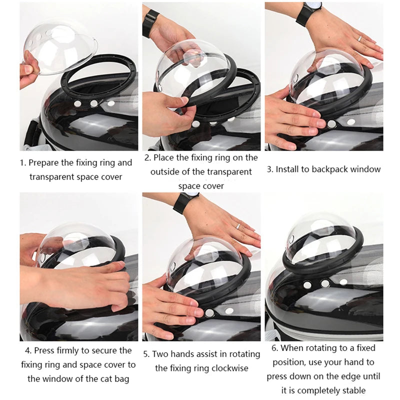 Sac de Transport Chat et Chien – Sac à Dos Capsule Spatiale Transparent Respirant, Portable pour Voyage et Promenade