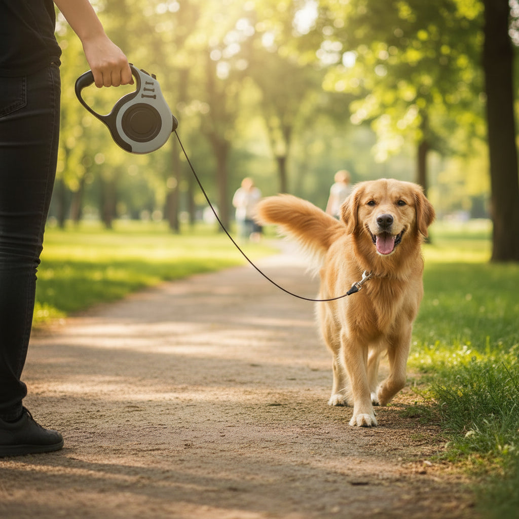 Laisse Rétractable pour Chien 3m 5m – Petits, Moyens et Grands Chiens & Chats – Nylon Résistant