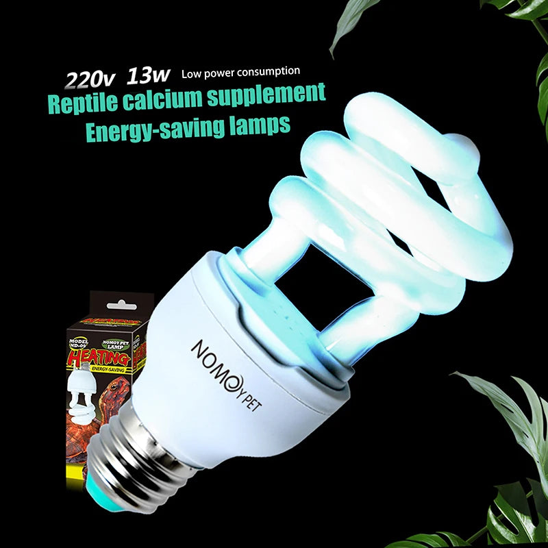 Lampe UVB pour Reptiles 13W/26W – Éclairage Économique à Rayons UV 5.0/10.0 pour Terrarium, Tortues, Lézards et Serpents