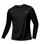 T-shirt de sport à manches longues en soie glacée pour homme