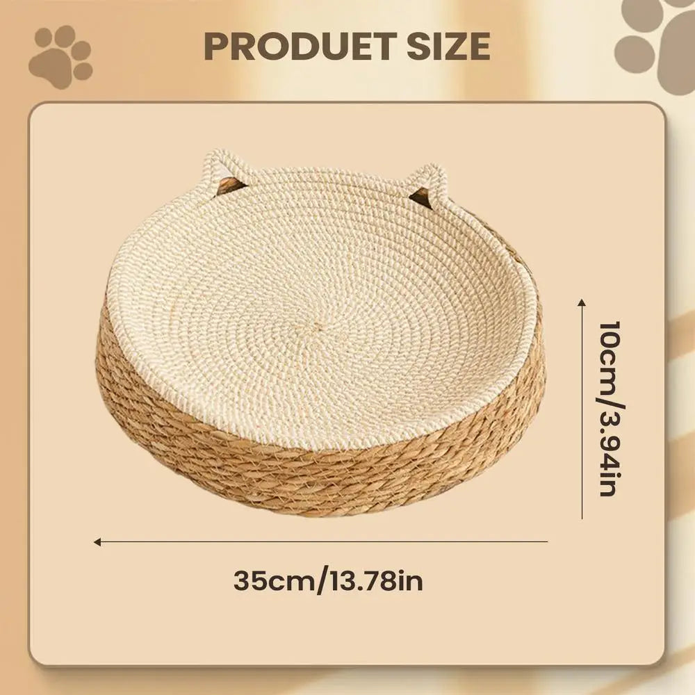 Lit Griffoir Rond pour Chat en Corde de Coton – Respirant, Résistant, Style Boho – Accessoire Maison