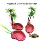 Gamelle Mangeoire en Résine pour Reptiles – Bol Aquarium pour Tortues, Lézards, Scorpions et Crabes