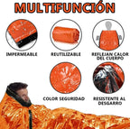 Kit de Survie Isotherme Outdoor – Couvertures d'Urgence (5 pcs), Sac de Couchage, Tente & Poncho de Survie