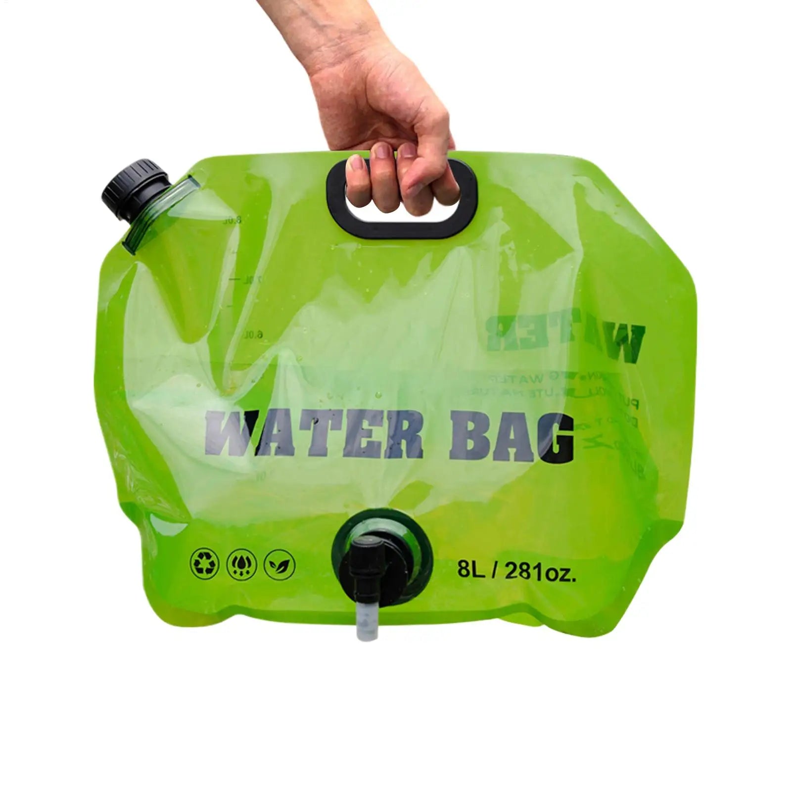Réservoir d'Eau de Camping 8L – Poche Portable Pliable avec Robinet pour Randonnée et Outdoor