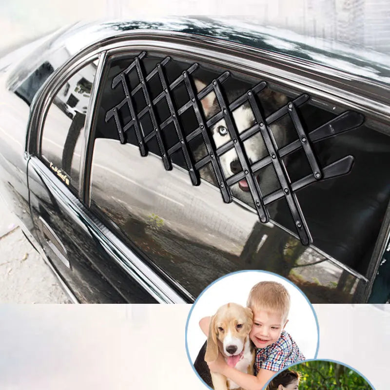 Grilles de Fenêtre de Voiture Réglables pour Animaux – Barrière de Protection Respirante et Rétractable
