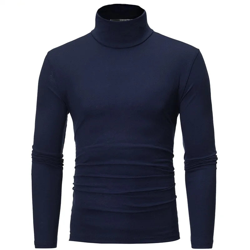 T-shirt Col Roulé Homme – Coupe Slim, Manches Longues, Respirant, Casual