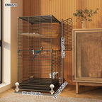 Cage à Oiseaux Barreaux Renforcés & Épais – Grande Volumé Style Villa pour Perroquets, Calopsites, Inseparábles, Mainates & Pinsons