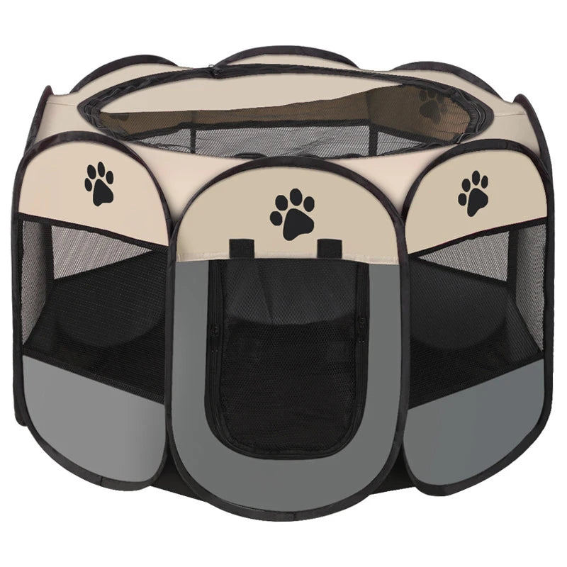 Tente Pliable pour Animaux – Cage Octogonale, Parc Extérieur, Abri pour Chien et Chat