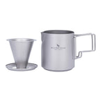 Set Café Filtre en Titane  Mug avec Dripper Détachable  Cafetière Portable pour Camping & Outdoor