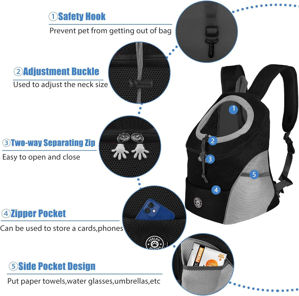 Sac à Dos Respirant pour Chien et Chat – Transport Extérieur, Maille Ventilée, Camouflage