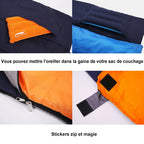 Sac de Couchage Double – Pour 2 Personnes – 2 Oreillers Gonflables Inclus – Camping, Voyage – 220x150cm