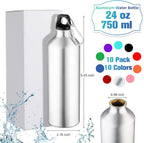 Gourde en Aluminium 500ml / 750ml – Grande Capacité, Étanche, Gym, Sport, Plein air