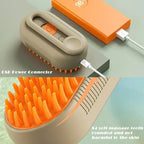 Brosse Vapeur Électrique 3-en-1 pour Chat et Chien – Spray, Massage, Démêlage – Manche Rétractable, Rechargeable USB
