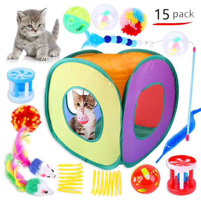 Jouets pour Chats – Tunnel de Jeu, Balles, Souris et Poisson Simulation