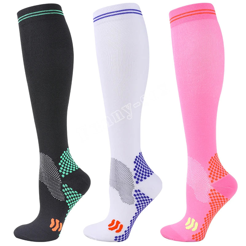 chaussettes de Compression hommes femmes chaussettes pour courir, cyclisme, Football