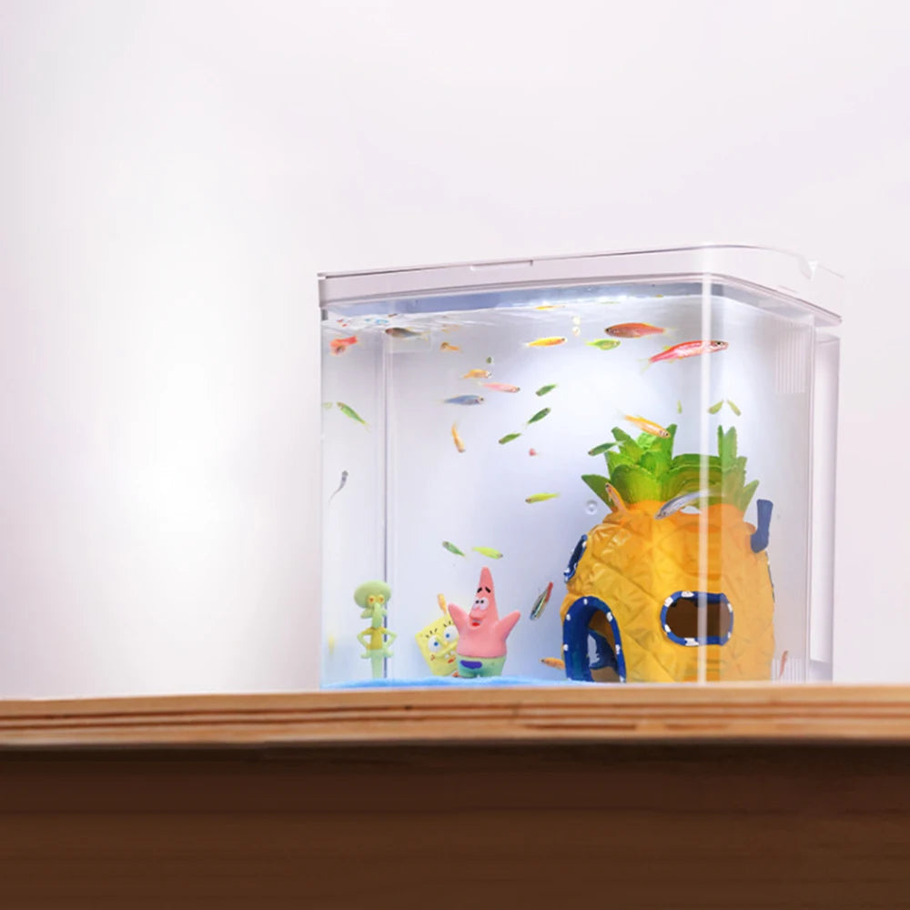 Aquarium Domestique Mini Betta – Petit Aquarium Écologique de Bureau pour Salon