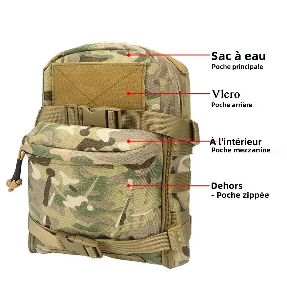 Sac d'Hydratation Tactique – Sac à Dos Assault Molle pour Chasse, Entraînement et Outdoor