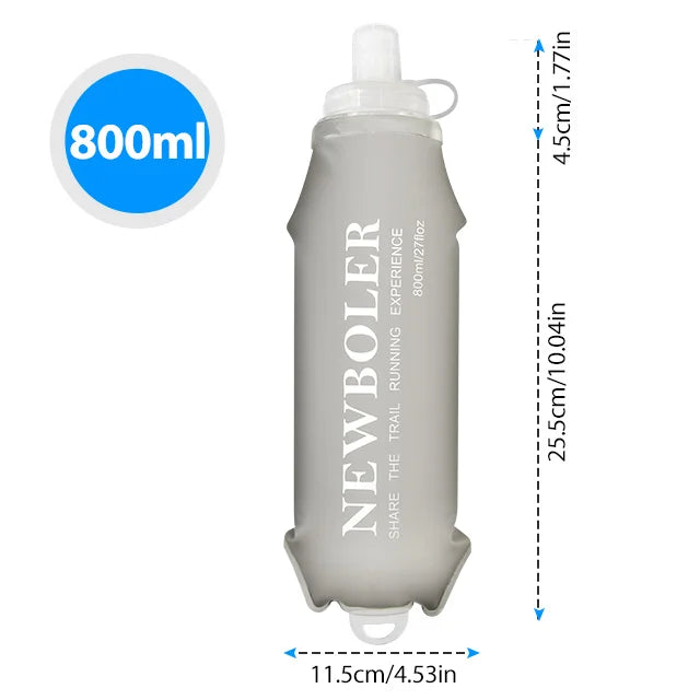 Gourde Souple Pliable en TPU – 500/800/1000ml – Idéale Course, Camping, Randonnée, Vélo, Fitness