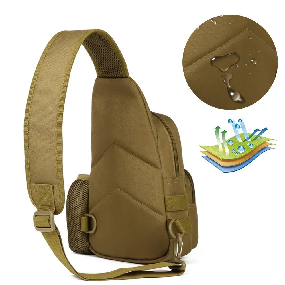 Sac Tactique Bandoulière – Sac de Poitrine Imperméable pour Camping, Randonnée, Cyclisme et Voyage
