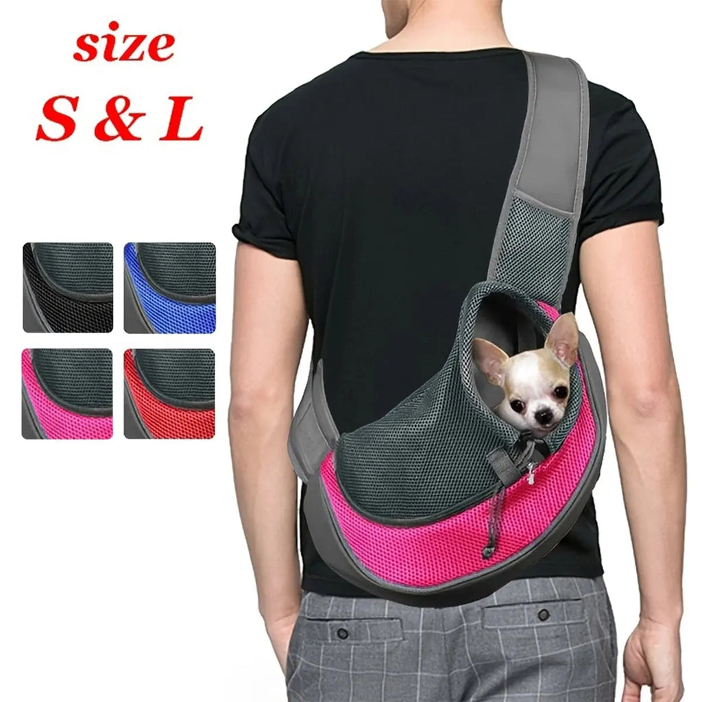 Sac Bandoulière Respirant en Maille pour Chat et Chien – Transport Portable, Style Fashion