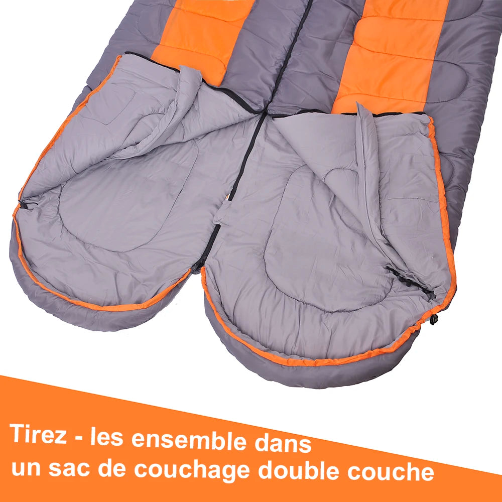 Sac de Couchage Léger 4 Saisons – Coton Chaud – Camping, Randonnée, Voyage – Bleu, Vert, Orange