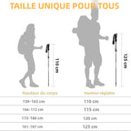 Bâtons de Randonnée Télescopiques Ultralégers Pliables – Nordic Walking & Trekking 32-125 cm