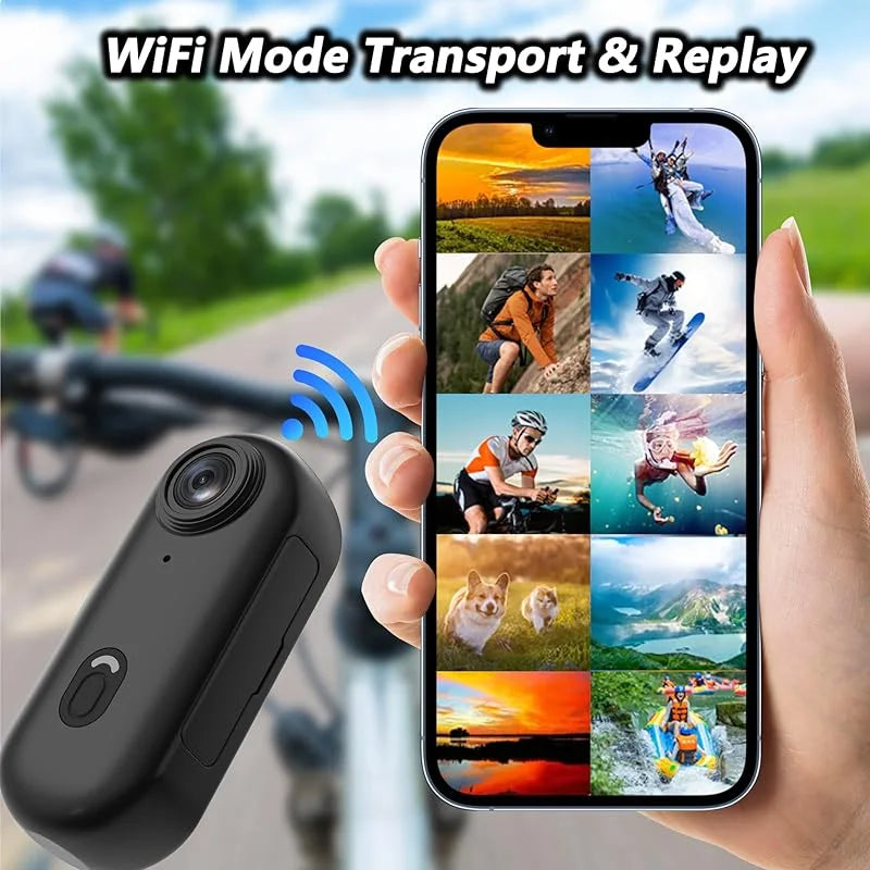 Mini Caméra d'Action 4K Pocket Magnétique – WiFi Sans Fil, Étanche, Enregistreur Corporel POV pour Casque et Vélo
