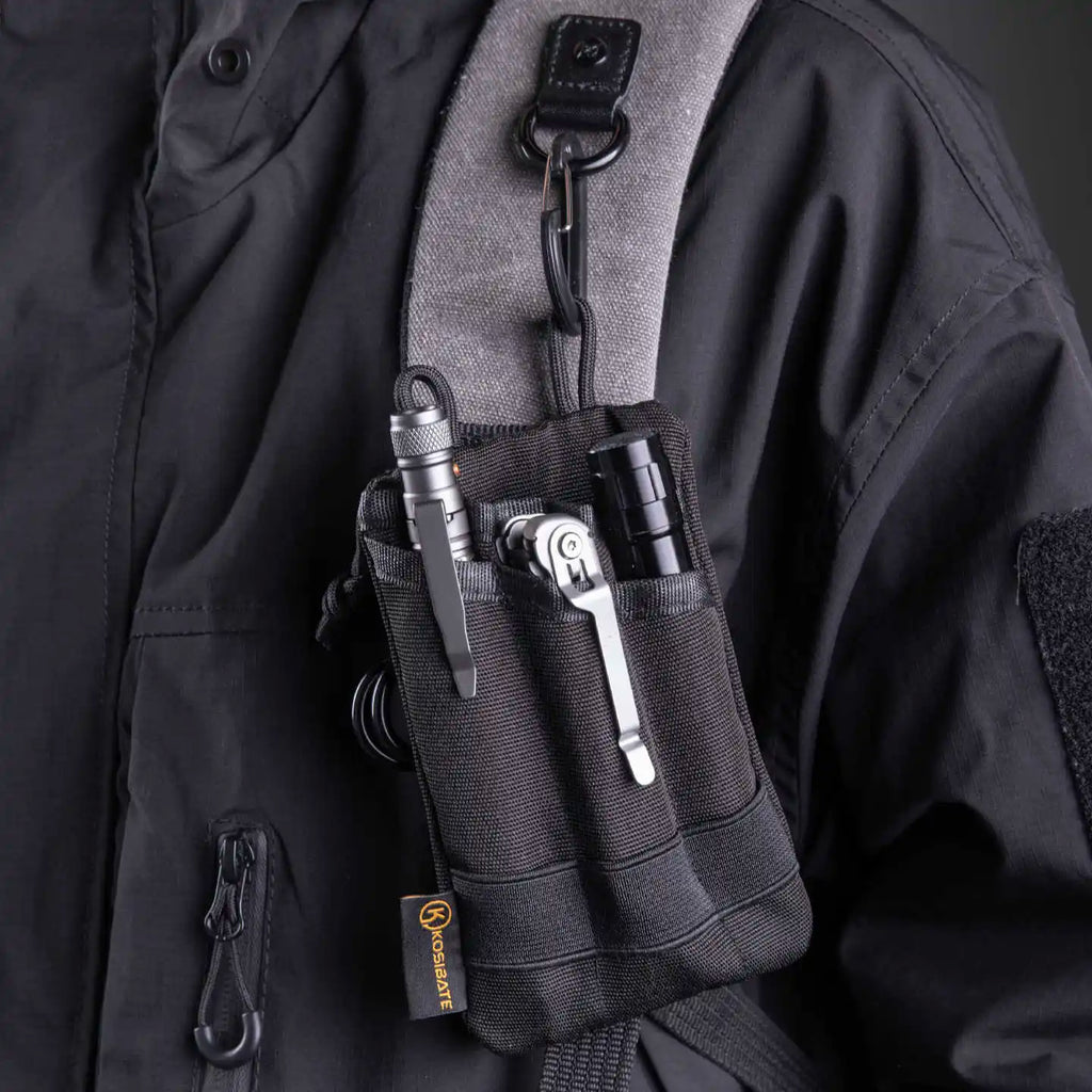 Kosibate Pochette Tactique EDC Molle – Mini Portefeuille, Porte-Clés, Ceinture, Camping, Randonnée & Chasse