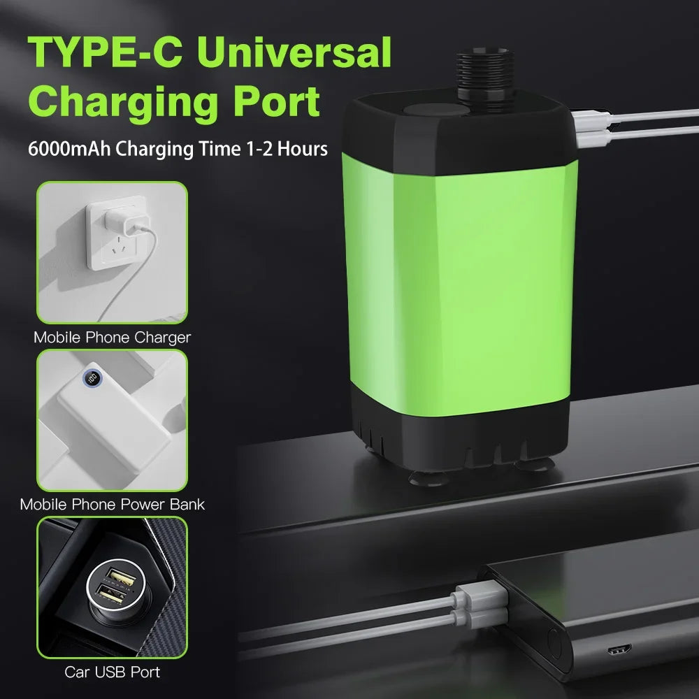 Pompe Douche de Camping Portable 6000mAh – Kit Douche Outdoor avec Écran Digital Intelligent