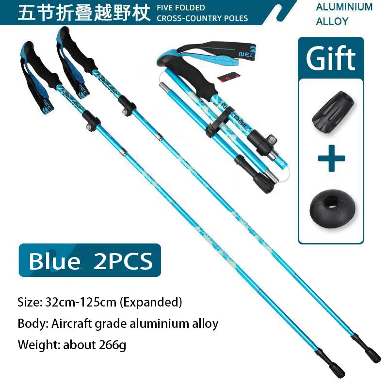 Bâtons de Randonnée Télescopiques Ultralégers Pliables – Nordic Walking & Trekking 32-125 cm