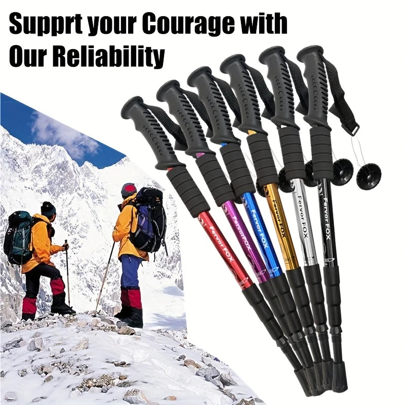 Bâton de Randonnée Léger Réglable 4 Hauteurs – Poignée Antidérapante – Indispensable pour le Trekking