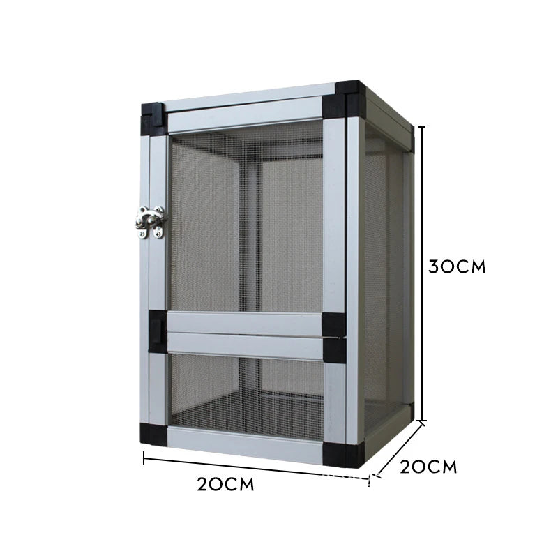 Terrarium Vertical pour Reptiles – Cage Écologique en Métal avec Porte Frontale en Grille pour Habitat Rainforest